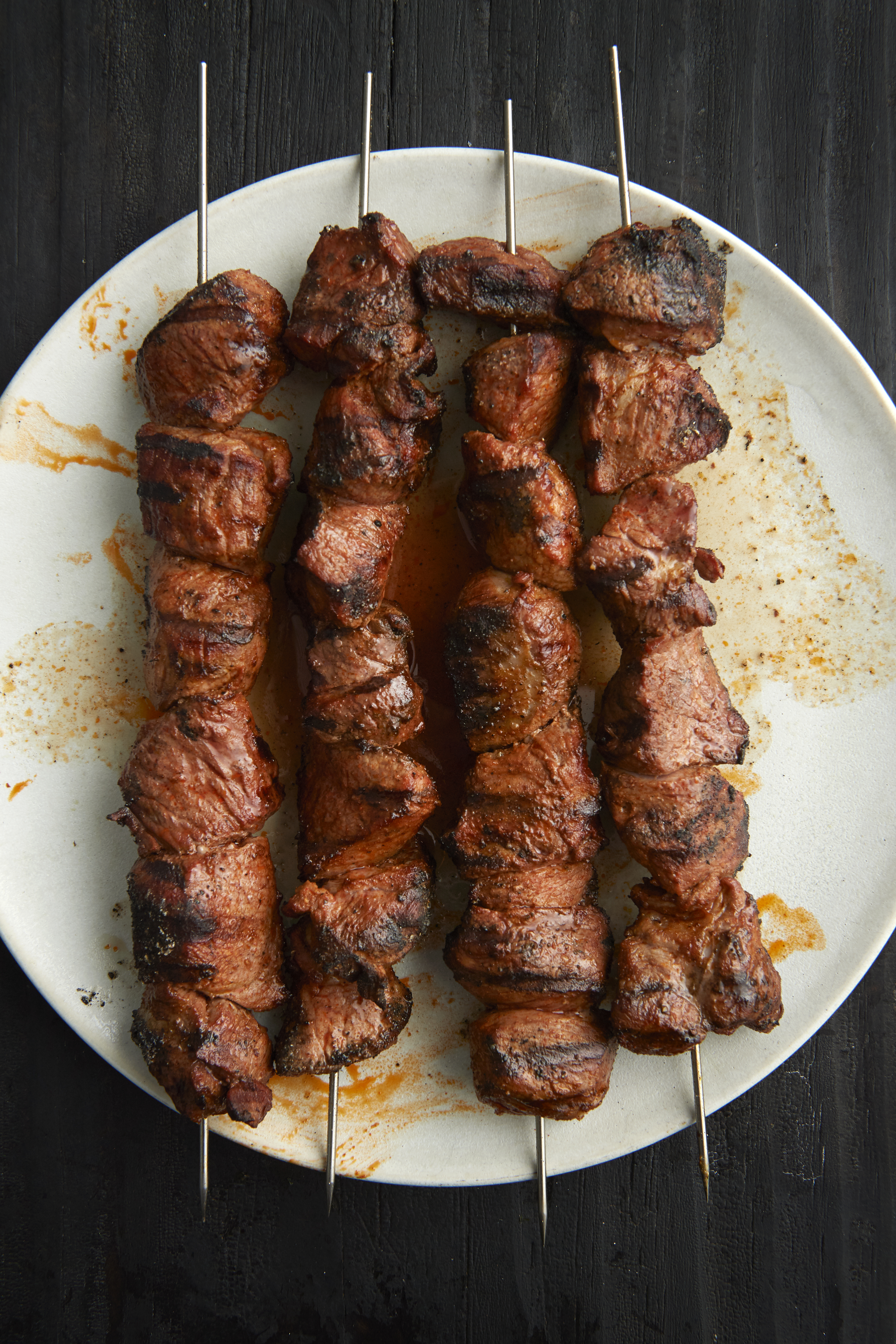 Lamb kebabs with eggplant & Turkish chilli