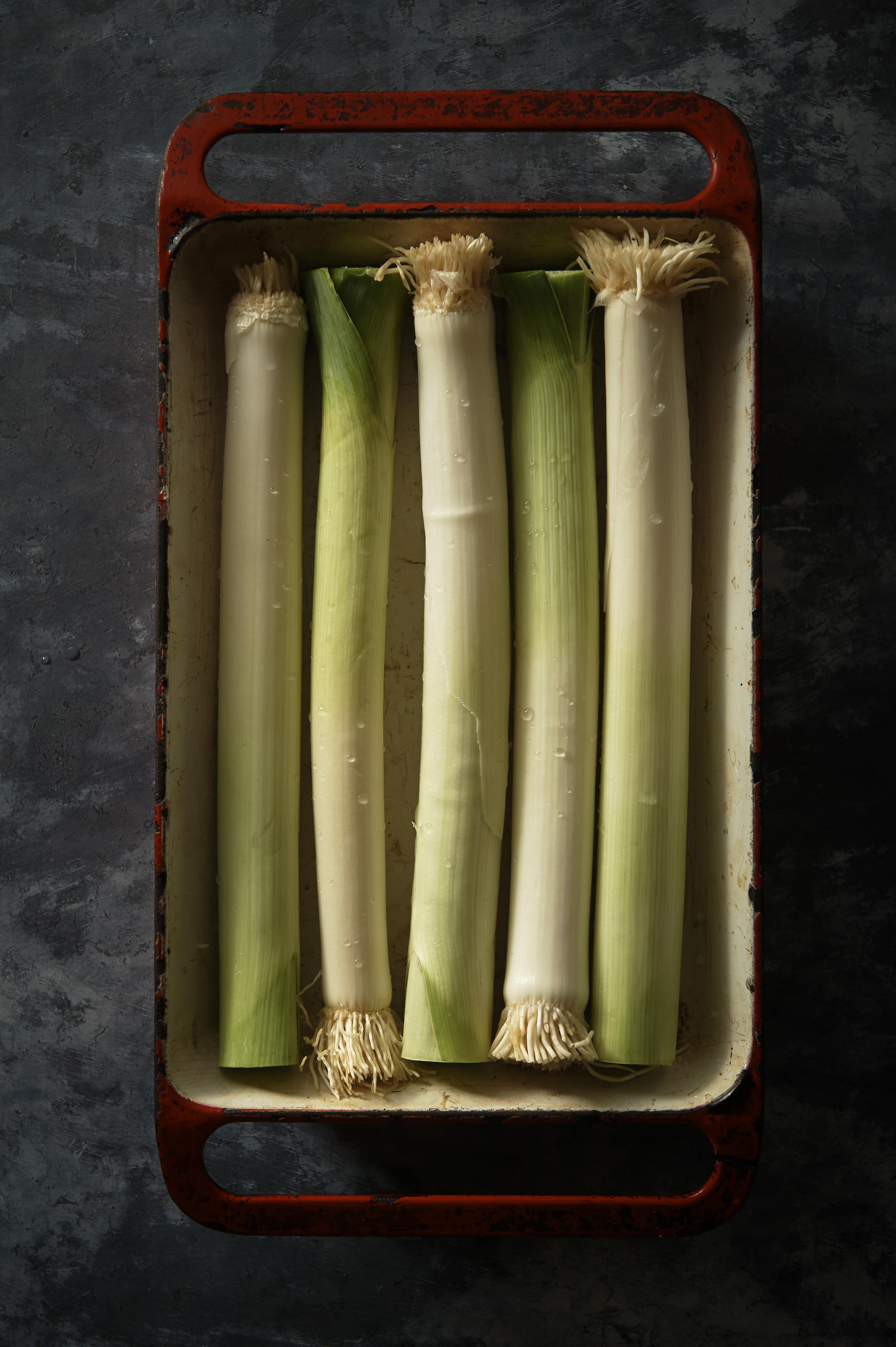 Leeks with romesco sauce