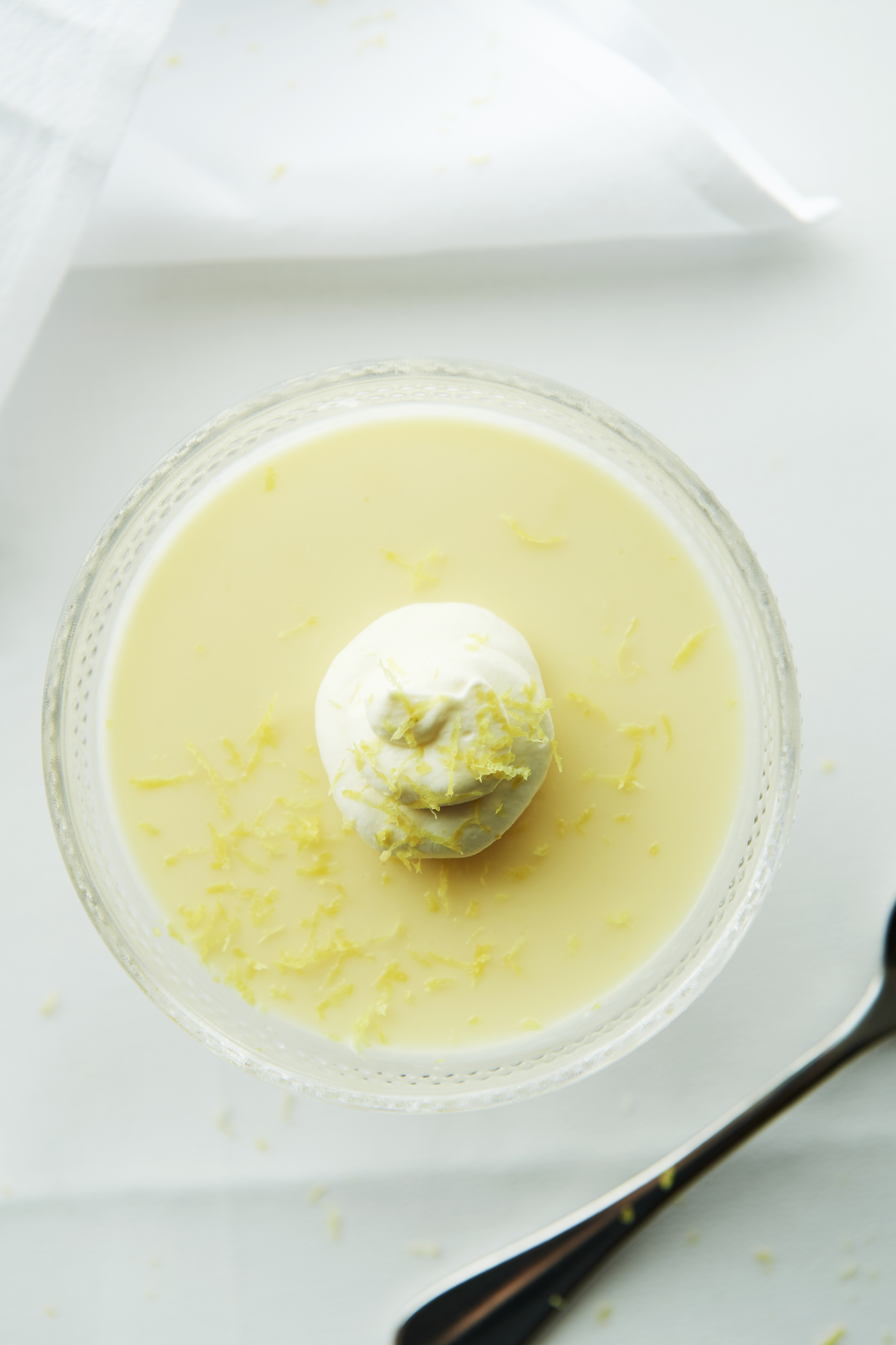 Lemon posset with Chantilly cream