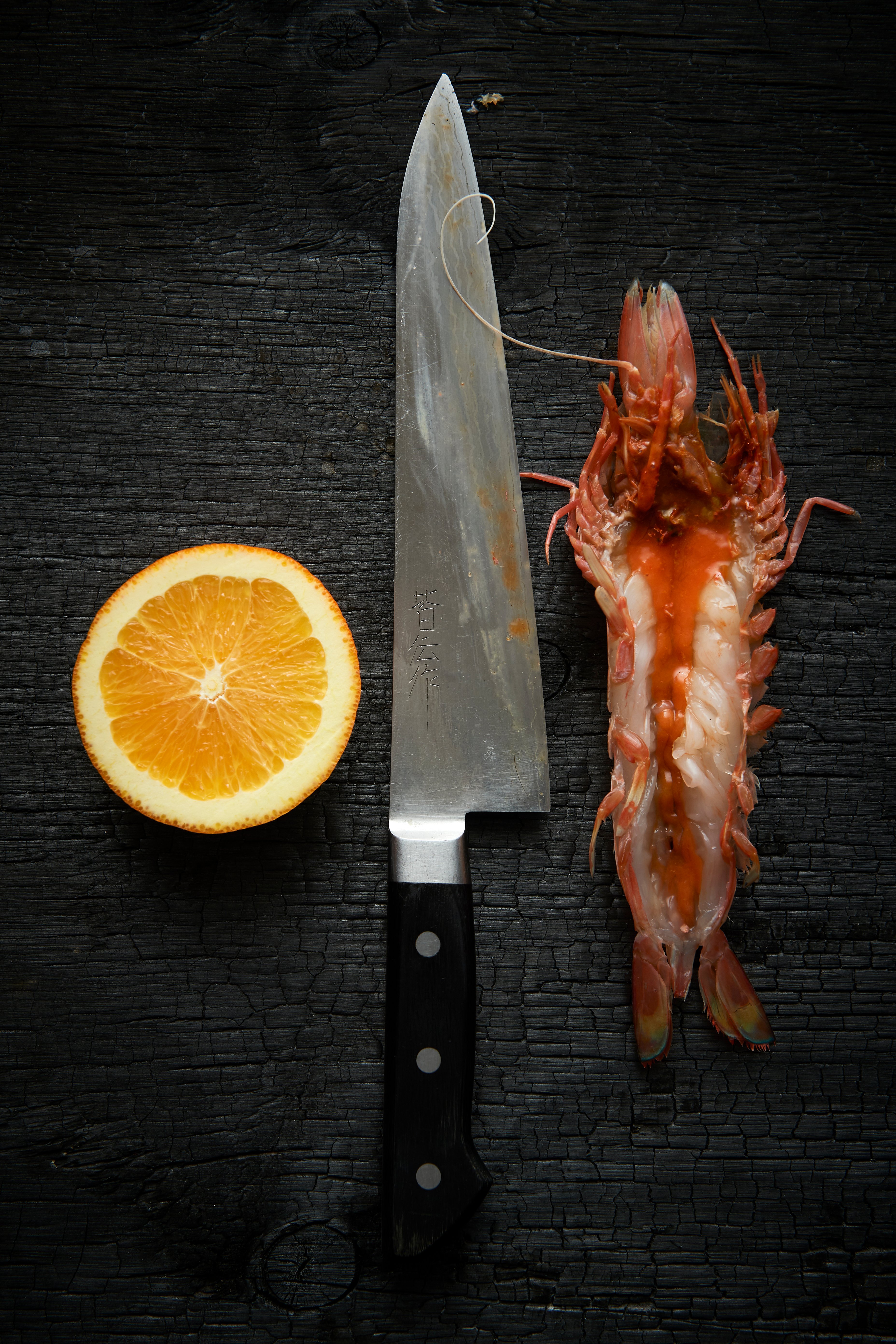 Grilled prawns with orange coronation dressing