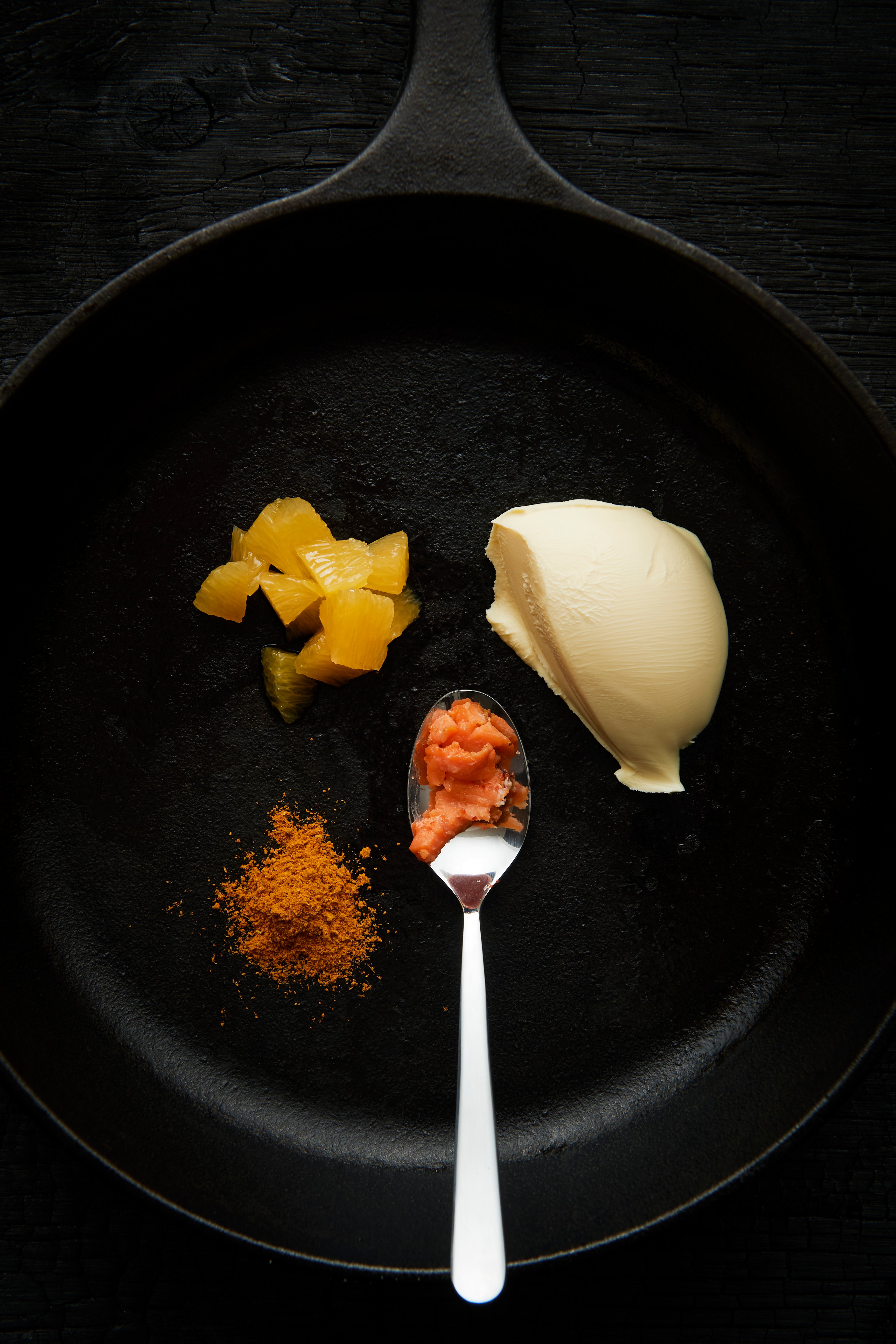 Grilled prawns with orange coronation dressing