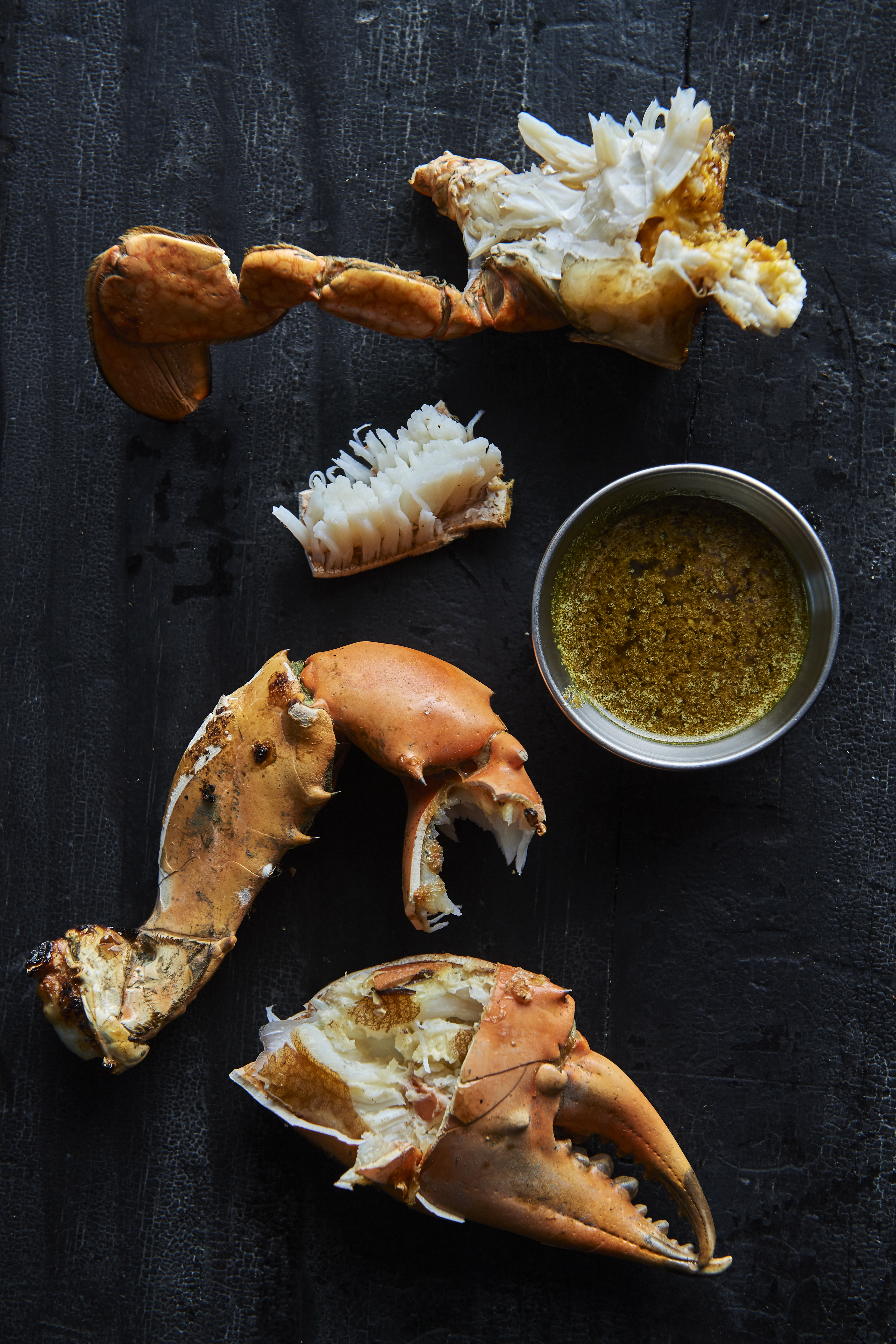 Grilled mud crab with curry butter