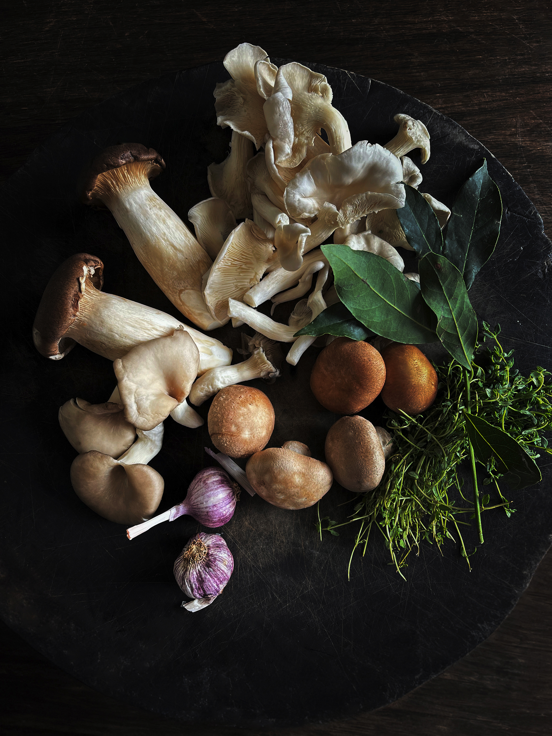 Braised mushrooms, soft polenta and taleggio