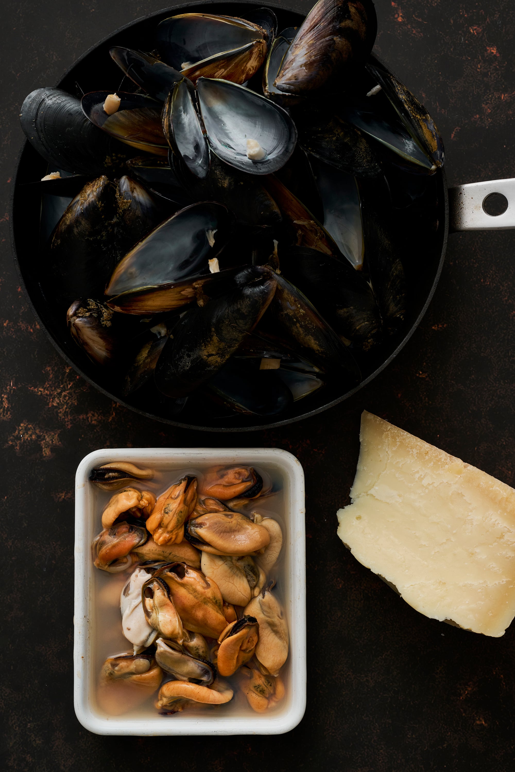 Mussel and beluga lentil risotto