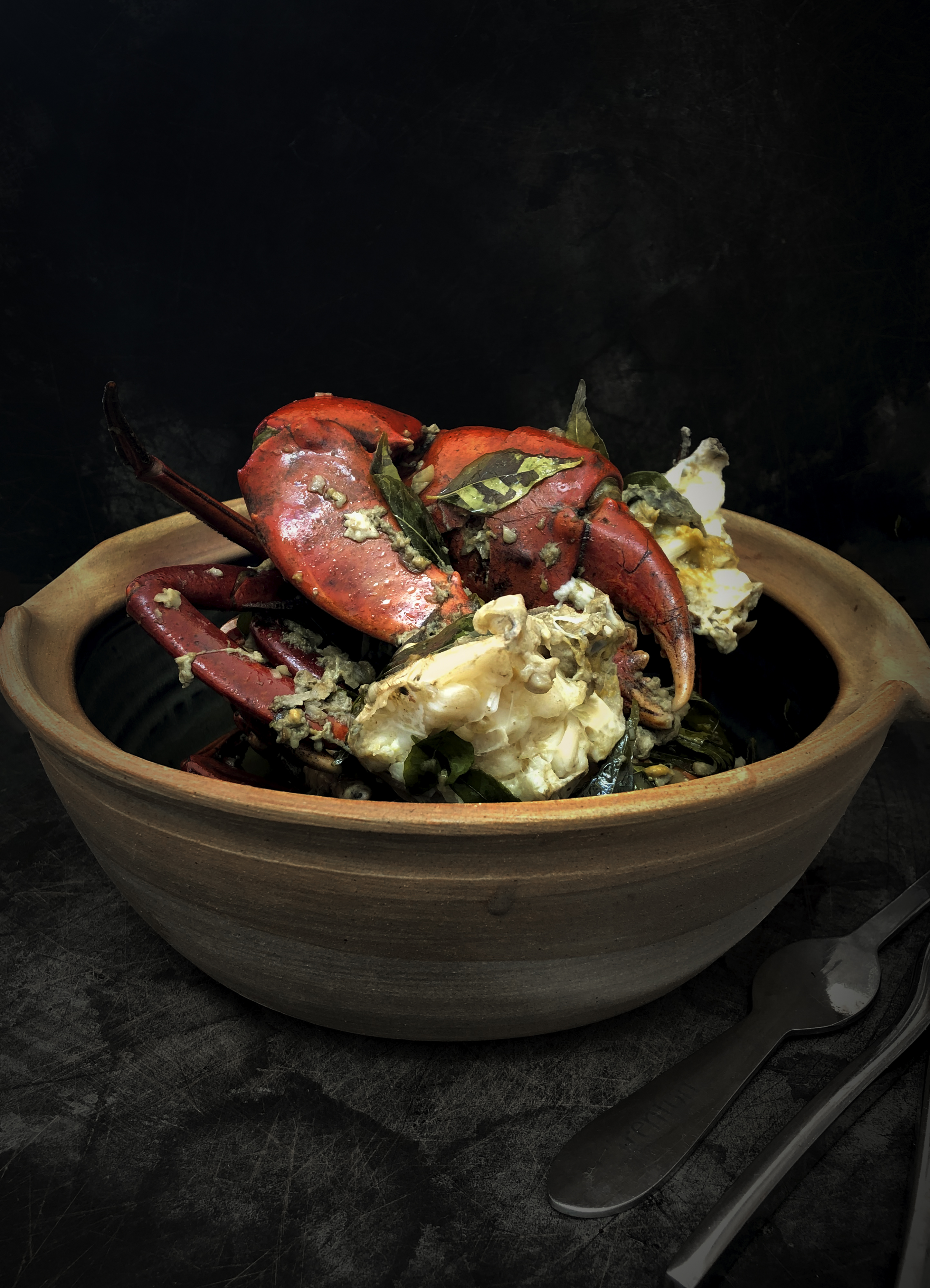 Mud crab with  curry leaf butter