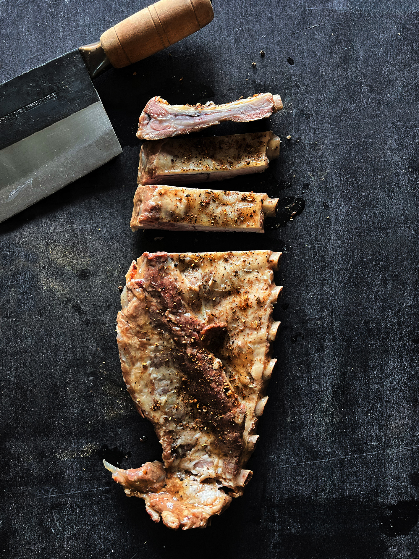 Spiced caramelised lamb ribs