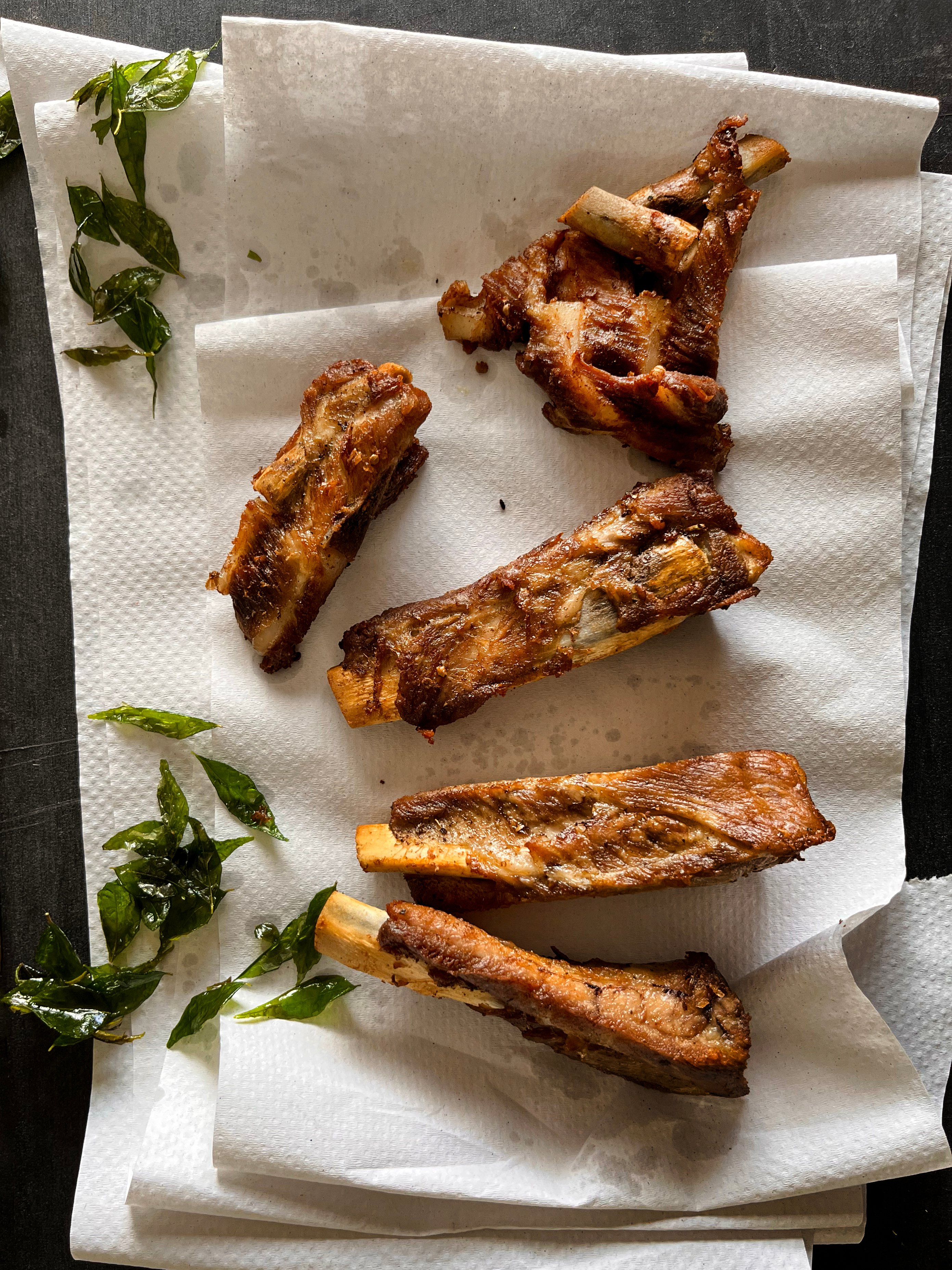 Spiced caramelised lamb ribs