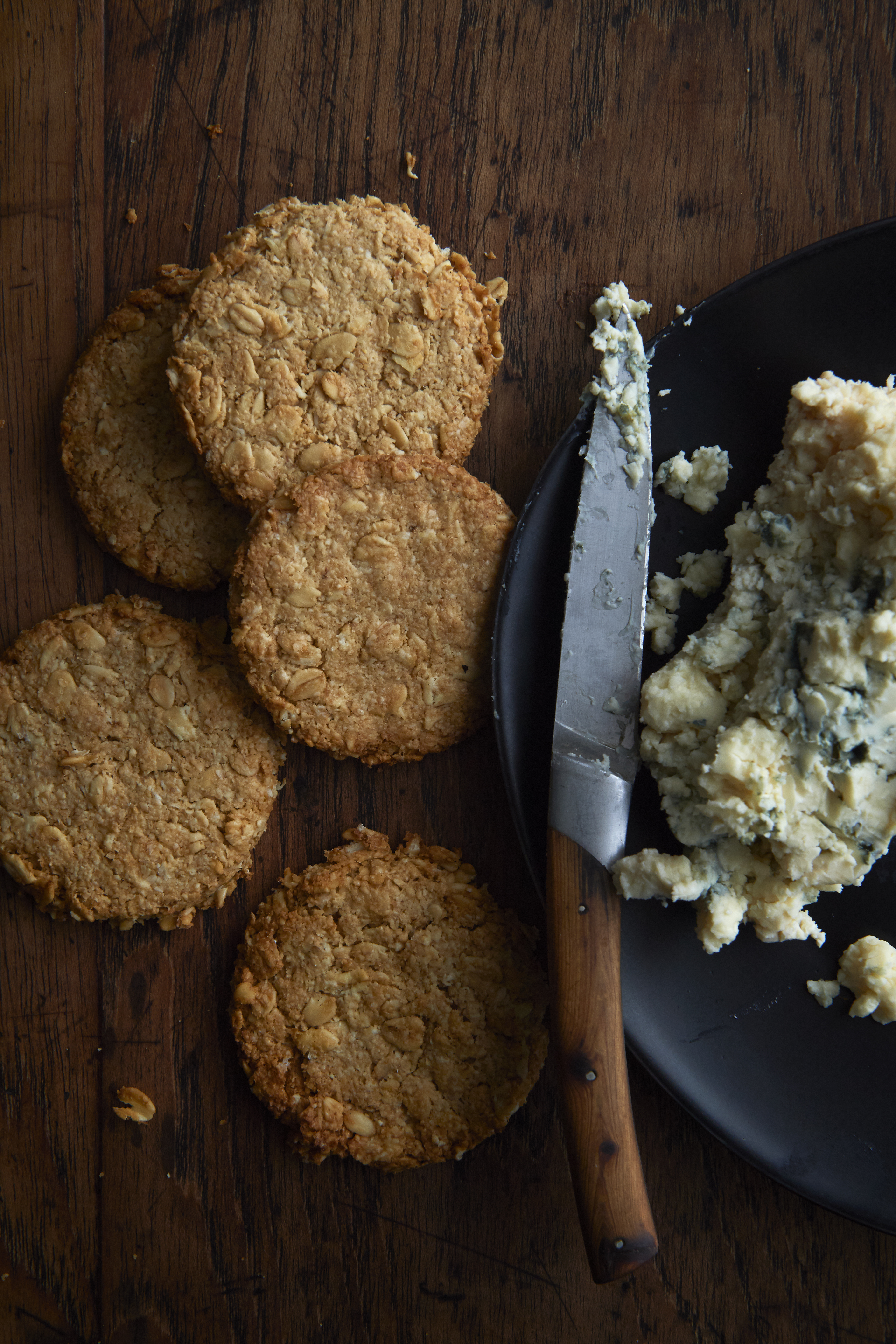 Oat crumble, oatcakes and steel-cut oat pilaf