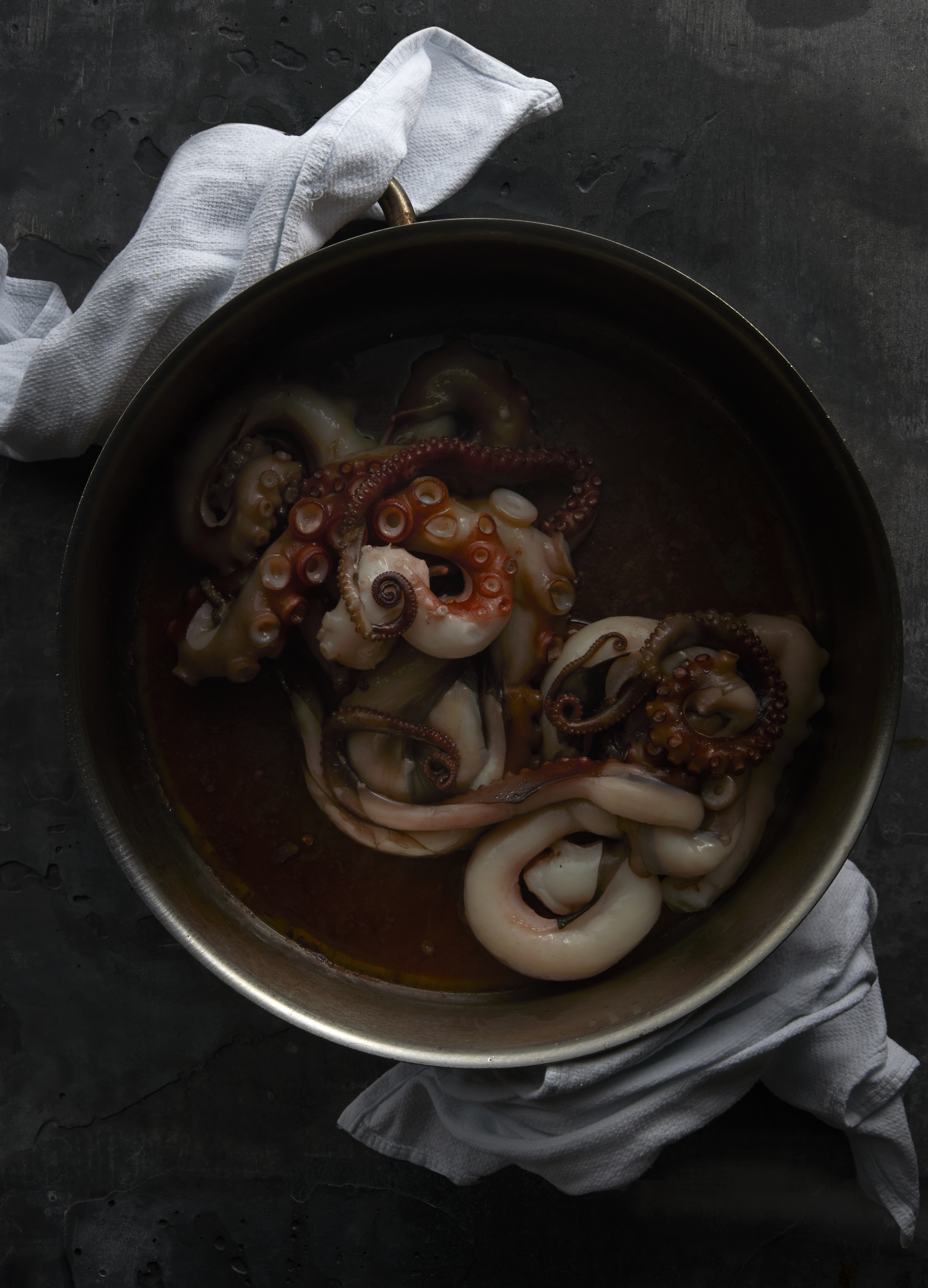 Cooked and dressed octopus