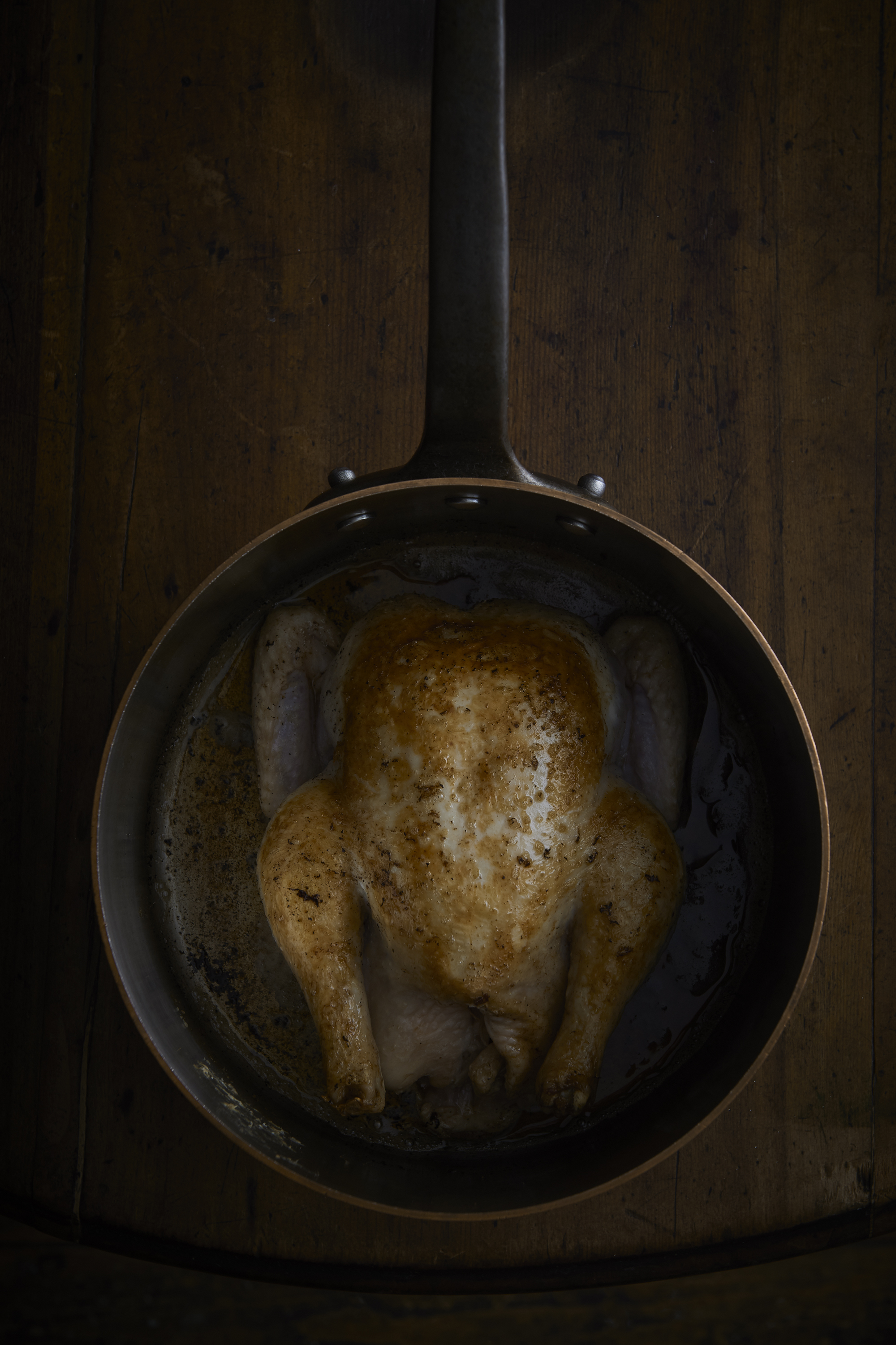 Pot-roasted chicken