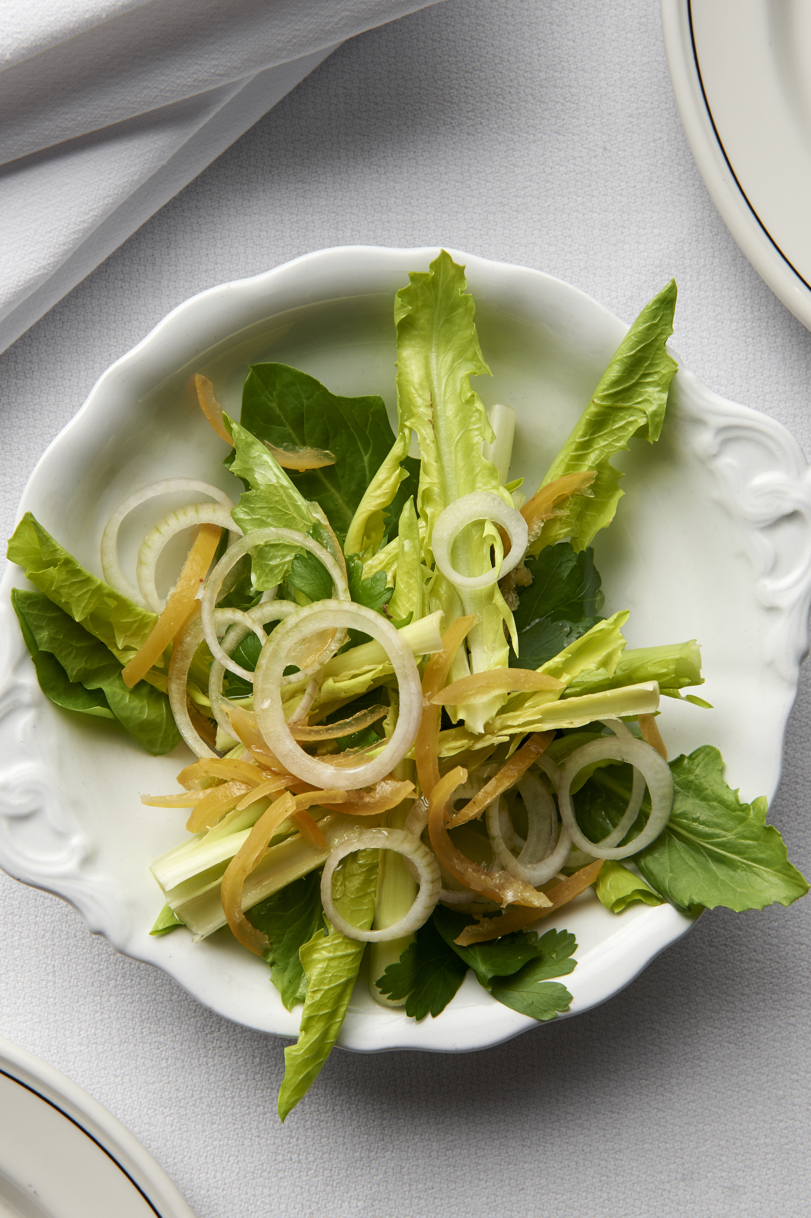 Chicory salad and oysters with preserved lemon