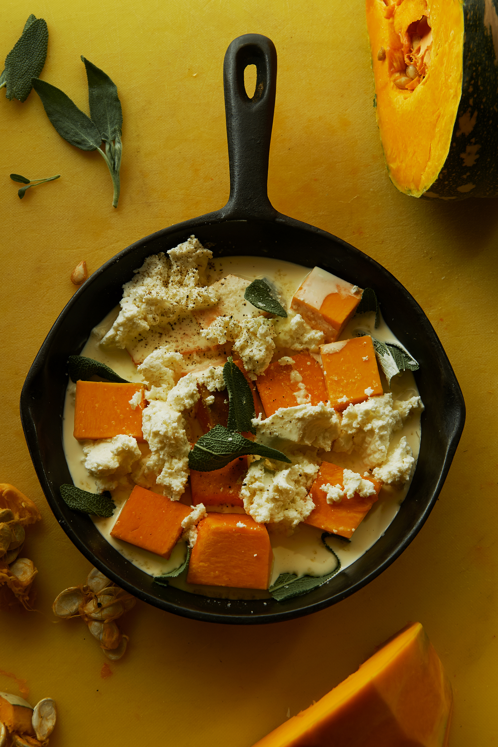 Pumpkin, ricotta and sage gratin