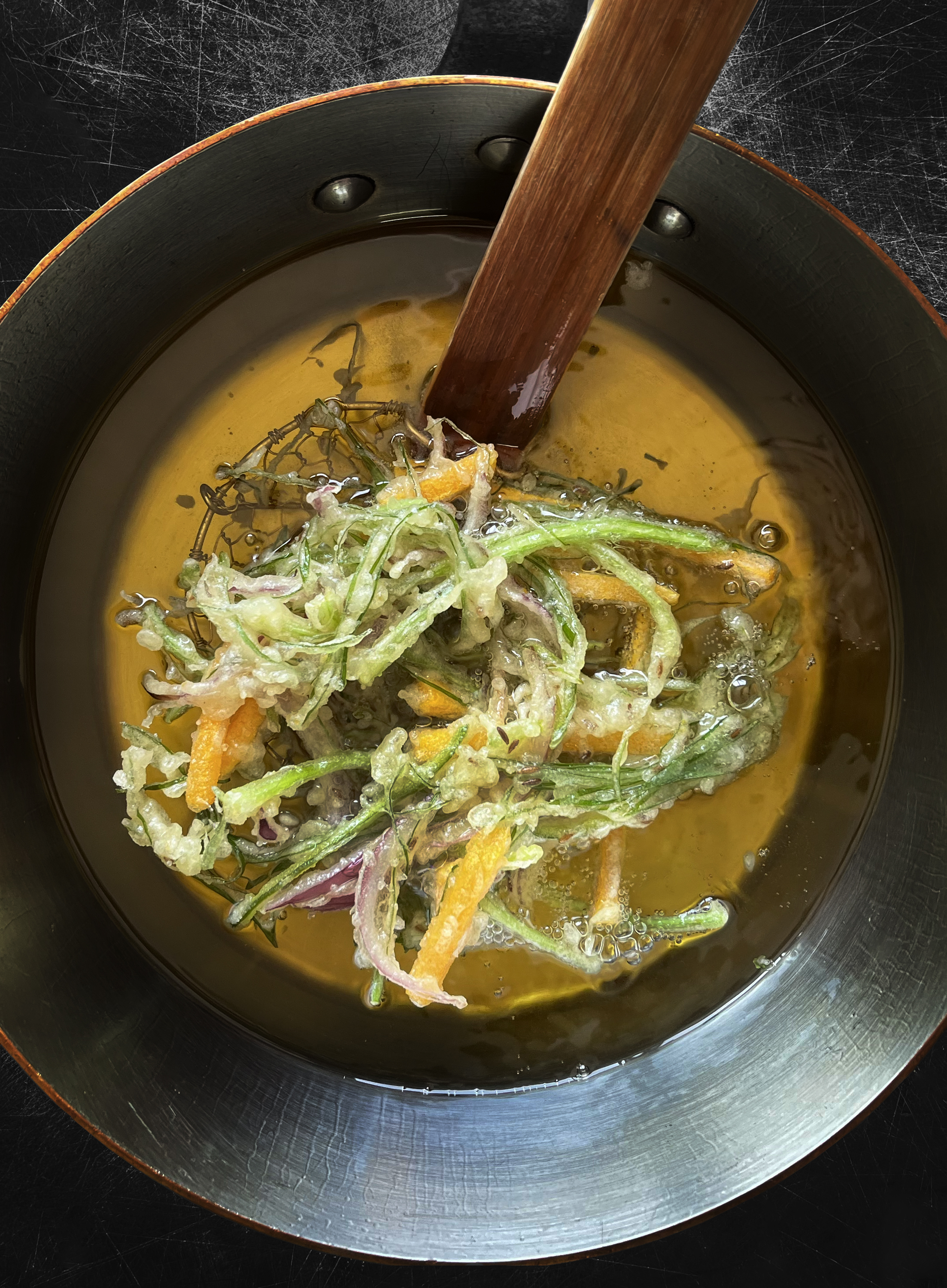 Butternut pumpkin fritters with pumpkin seed paste