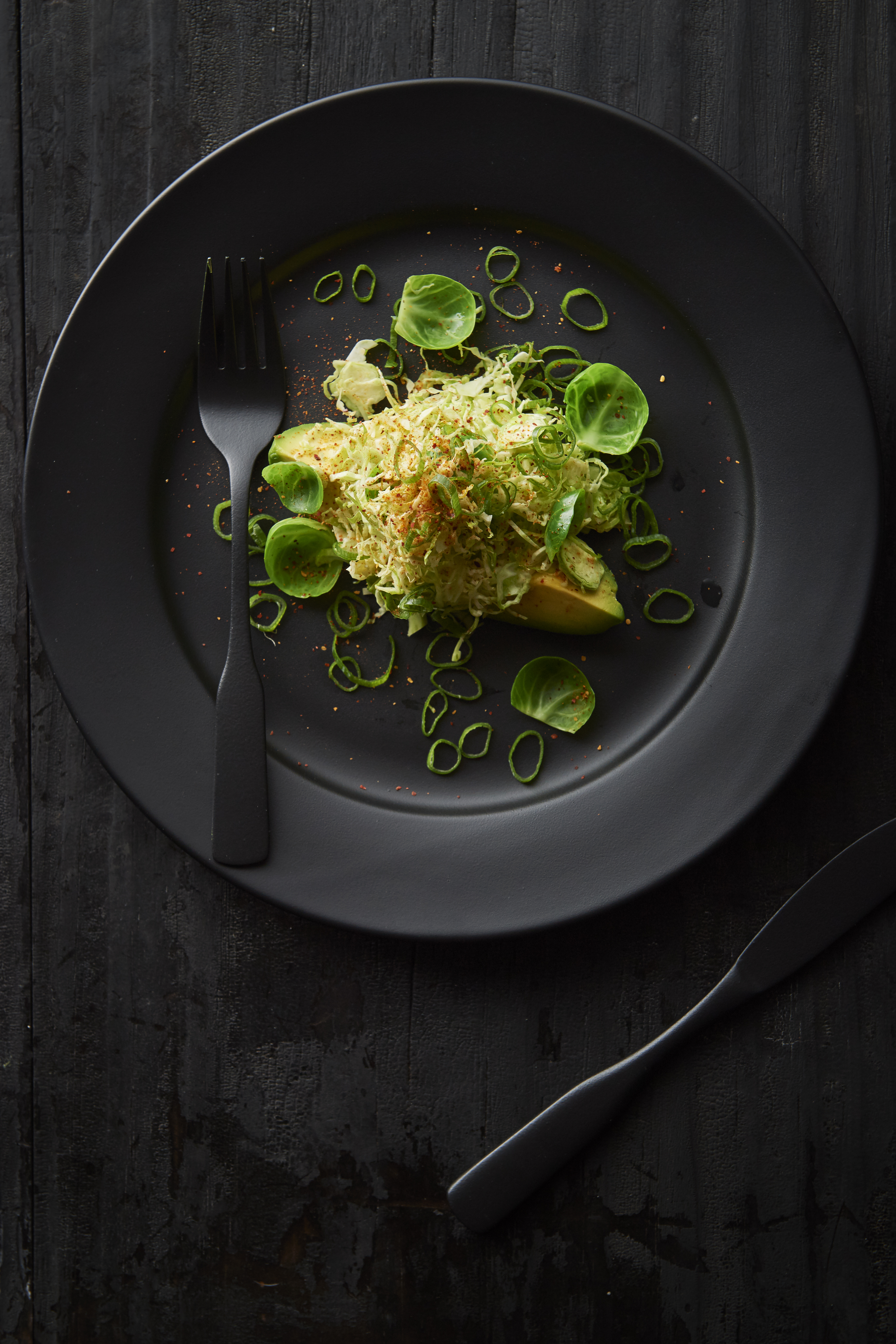 Raw Brussels sprouts salad
