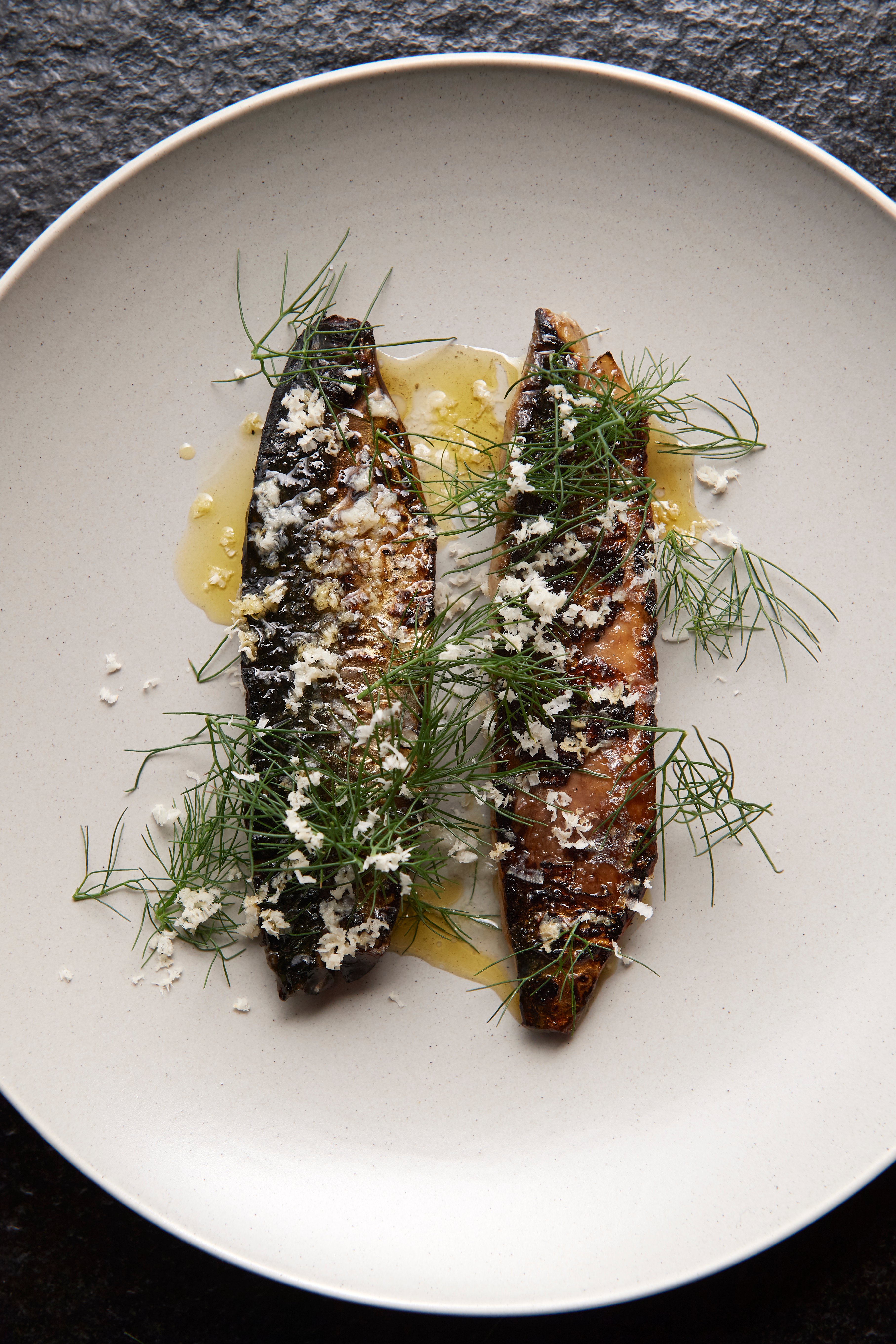 Grilled blue mackerel 