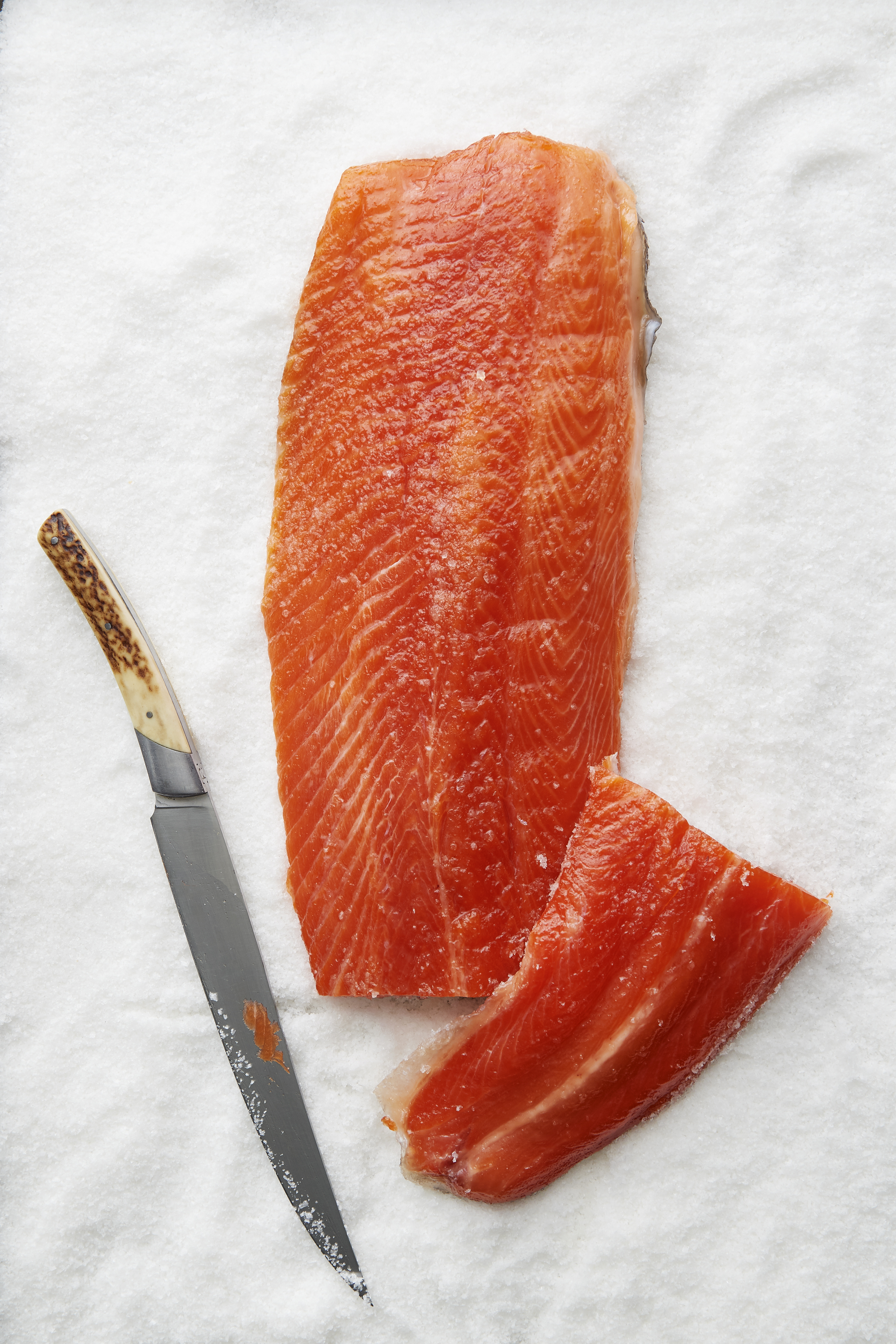 Hot-smoked ocean trout with green salad
