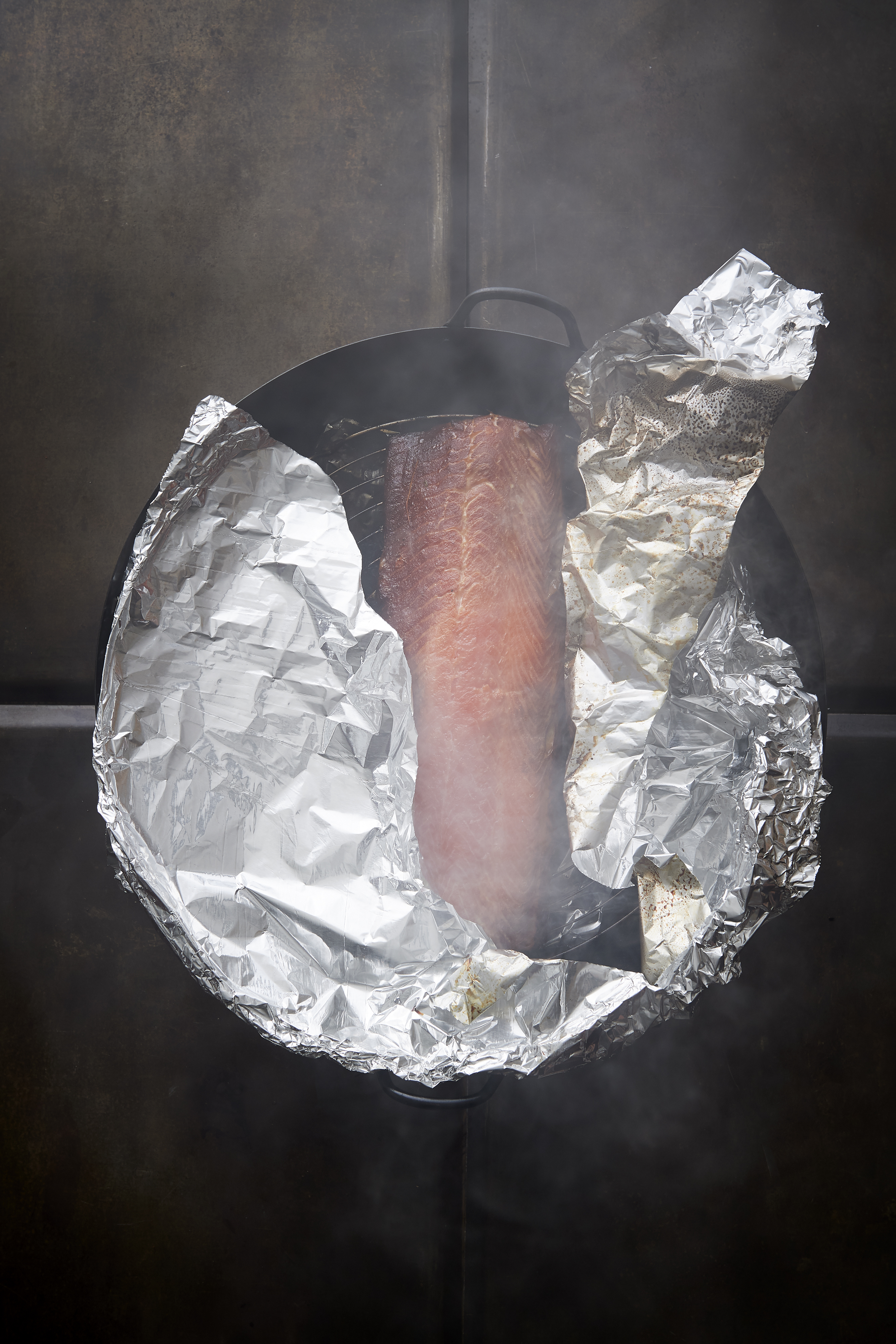 Hot-smoked ocean trout with green salad