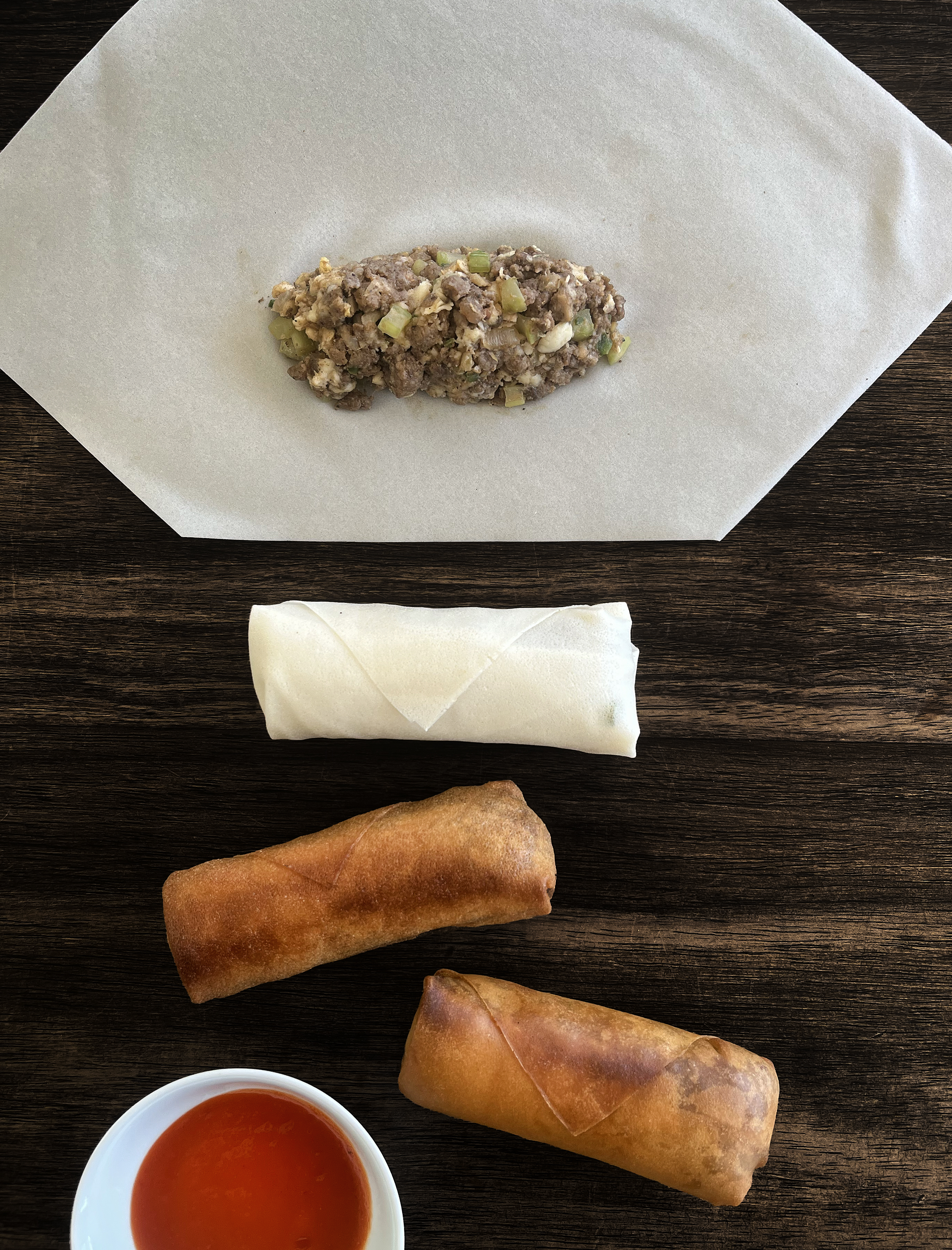 Beef spring rolls