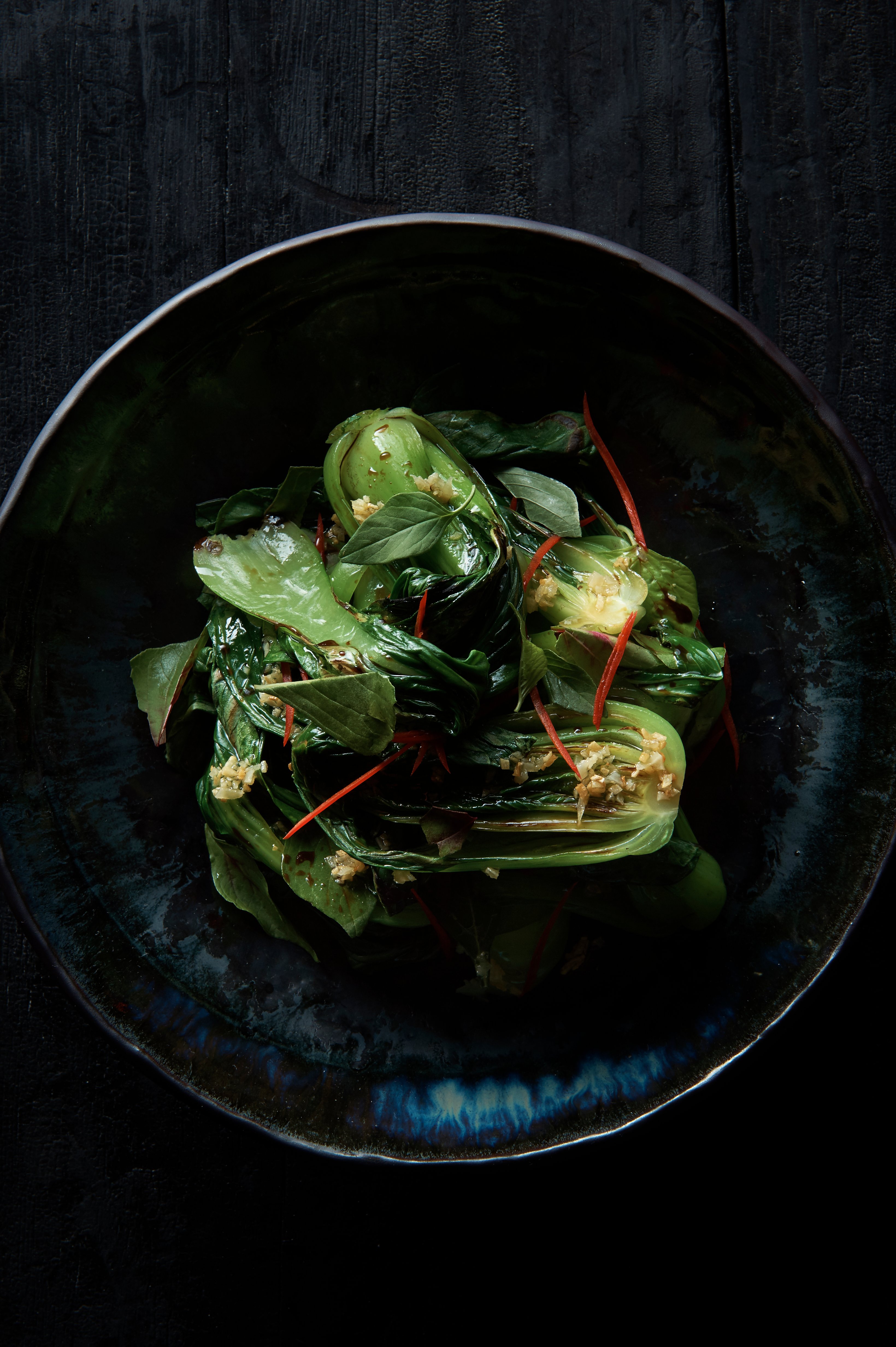 Cantonese-style steamed fish with bok choy