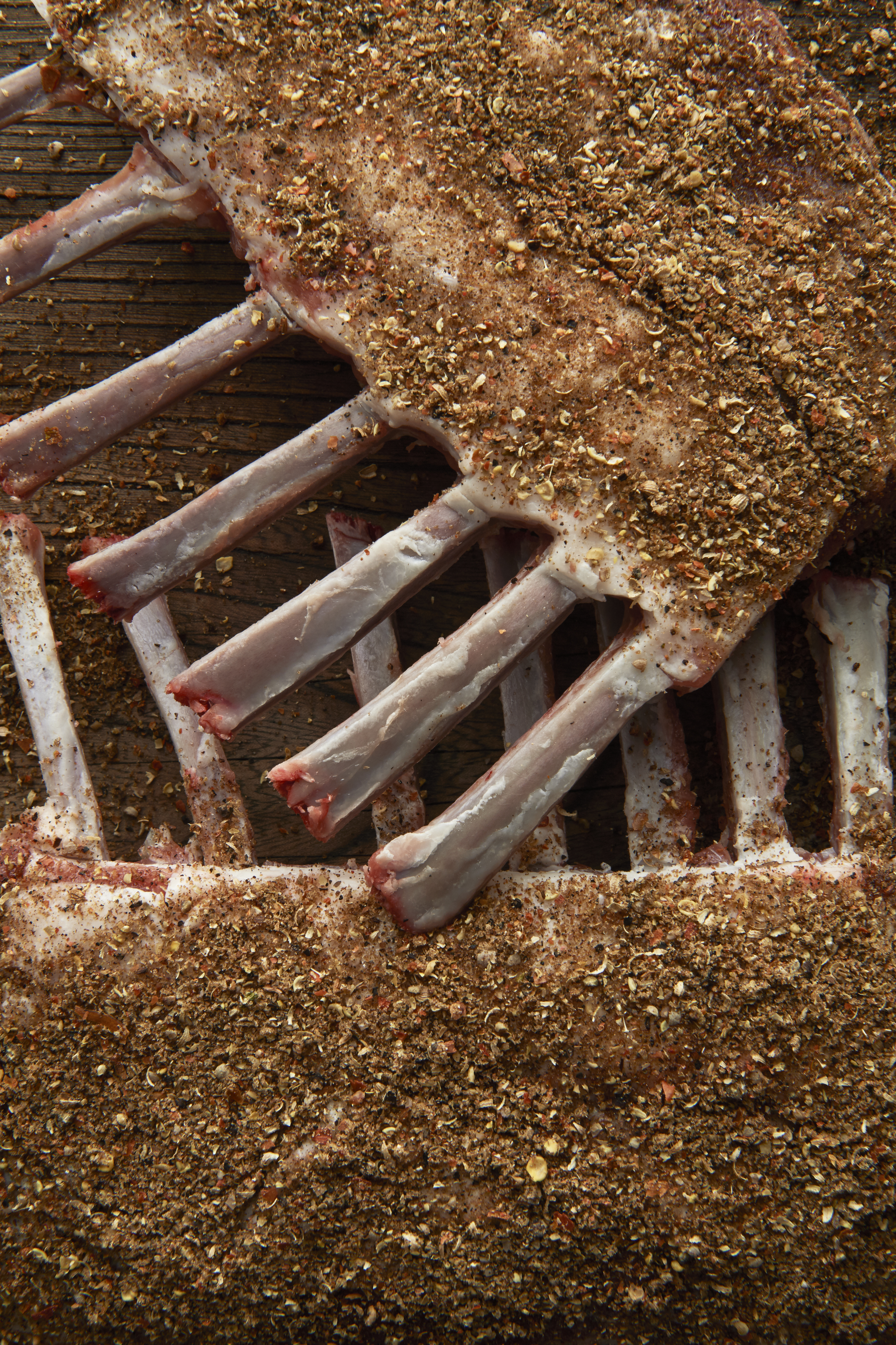 Roast spiced rack of lamb