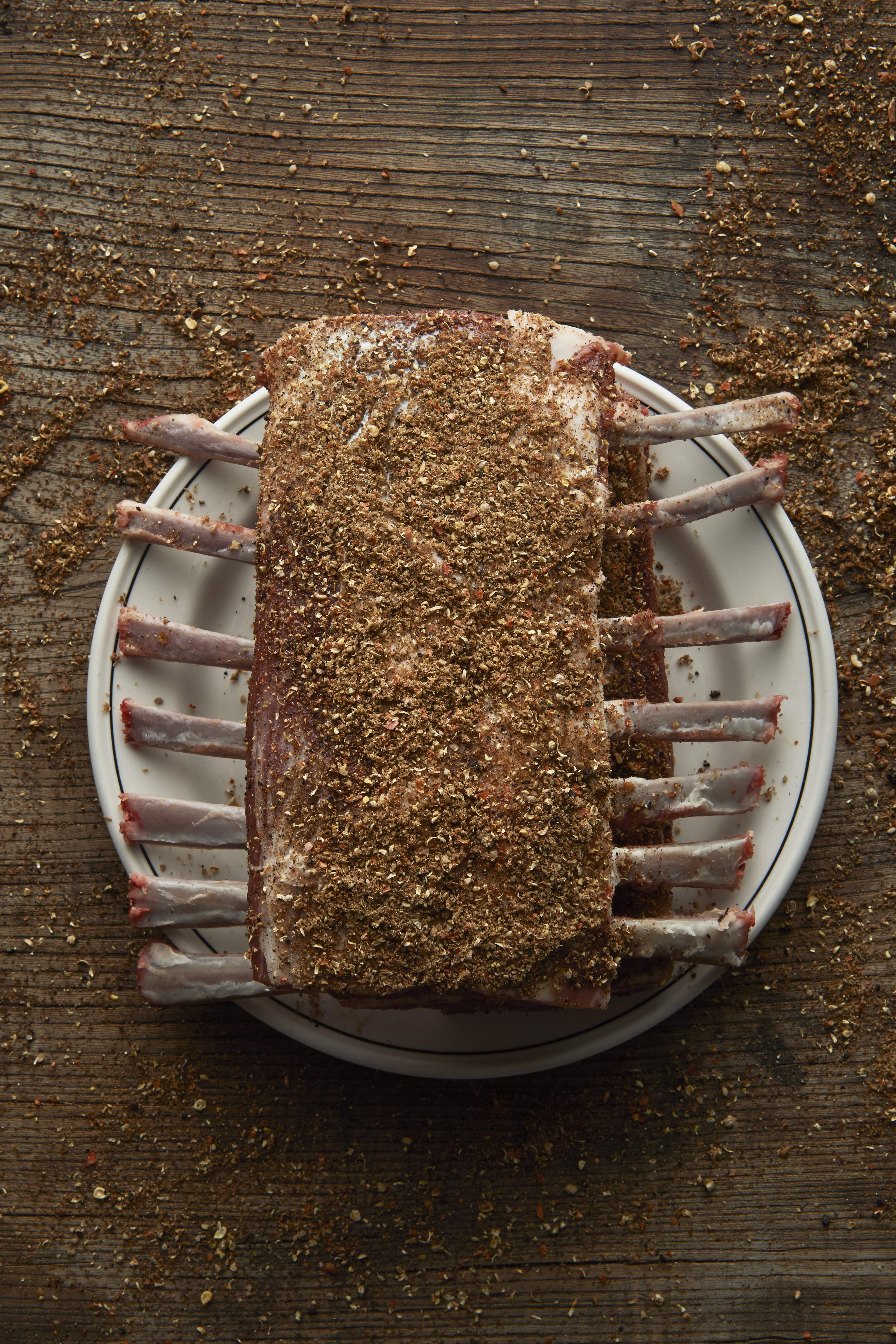 Roast spiced rack of lamb