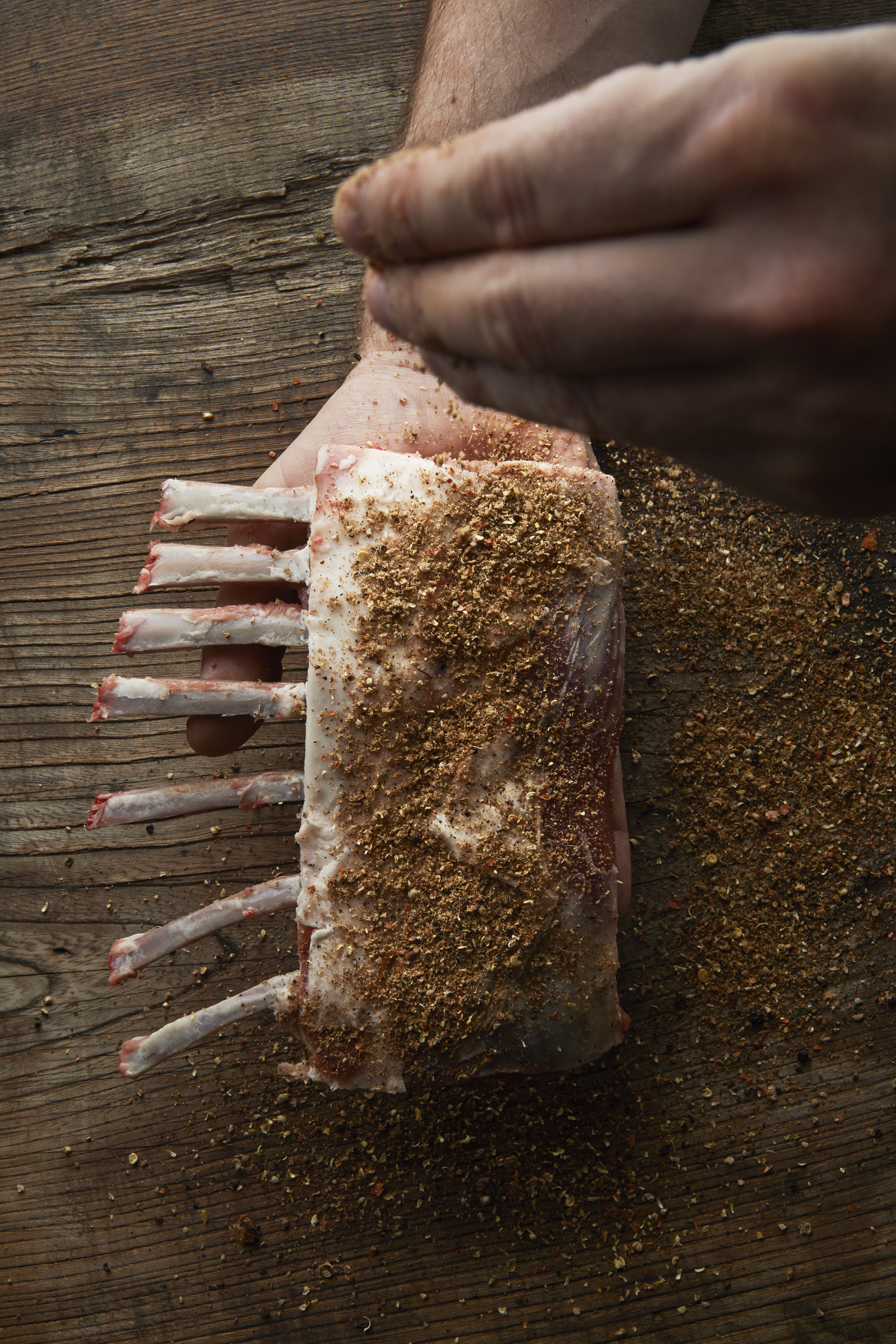 Roast spiced rack of lamb