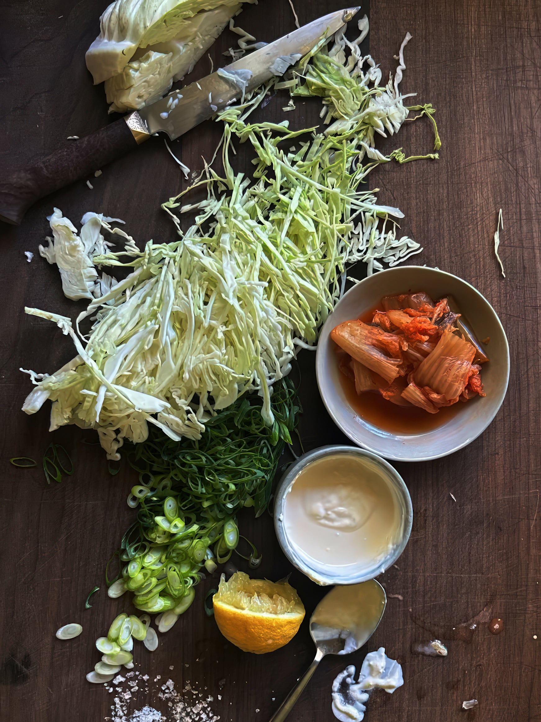 Venison schnitzel with kimchi coleslaw