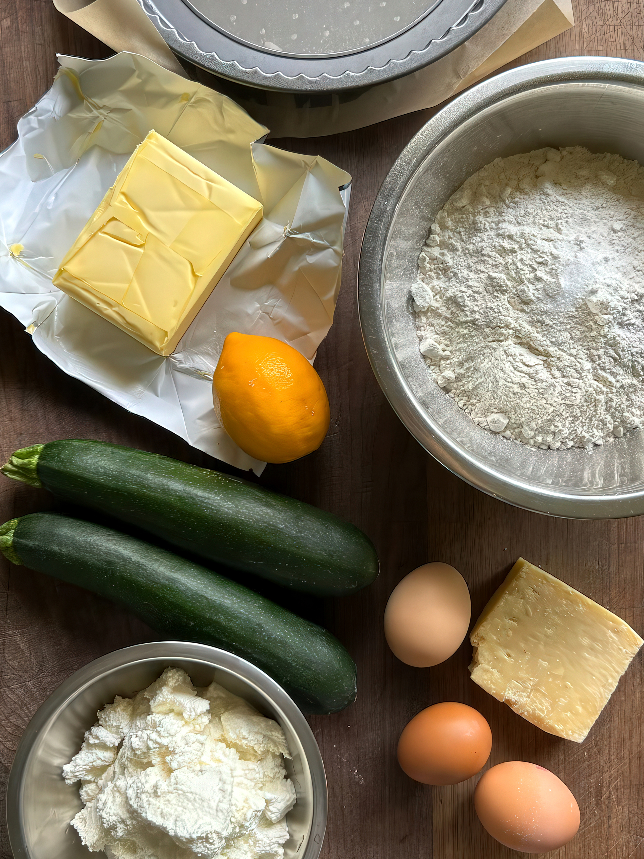 Zucchini and ricotta tart