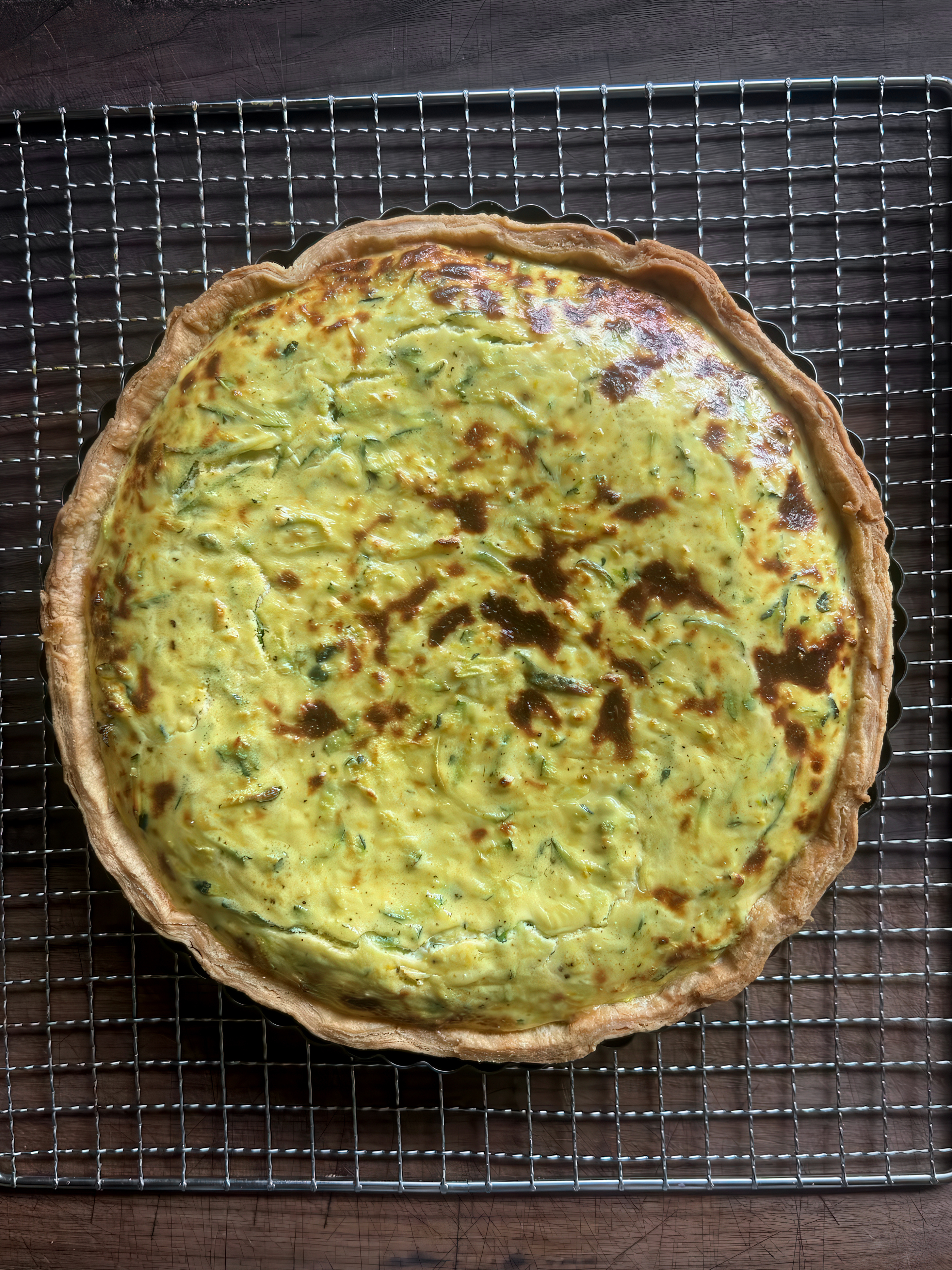 Zucchini and ricotta tart